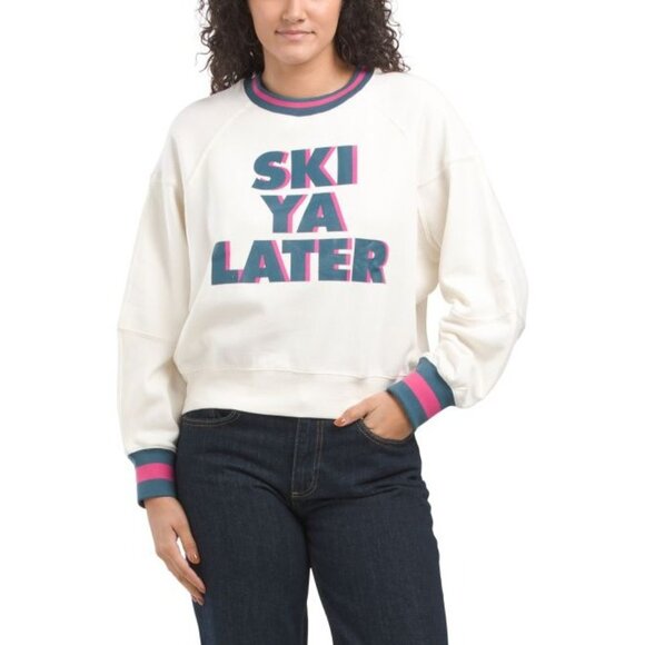 Chaser Cropped Dolman Sleeve Sweatshirt - Medium, New with Tags - Picture 1 of 2